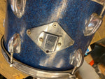 Vtg 1960's Metal Blue  Drum Set Band Sparkle Cymbals Bass Snare Case Slingerland