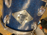 Vtg 1960's Metal Blue  Drum Set Band Sparkle Cymbals Bass Snare Case Slingerland