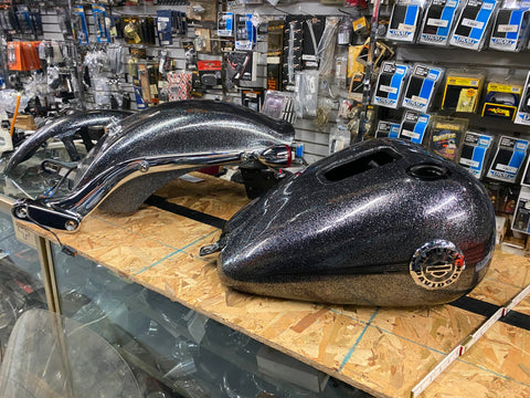 Paint Set Body Harley Breakout Gas Tank Front Rear Fenders HC Chrome Flake Facto