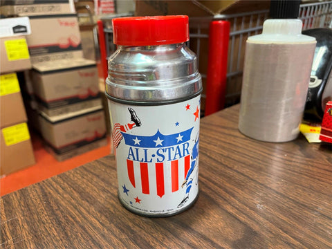 Vintage 1950s Aladdin All-Star Sports Vinyl Thermos Bottle Football Baseball