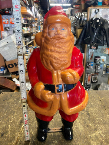 Vtg Hard Plastic Blow mold Santa Claus Decor Nova Rosbro LIght up Collectible