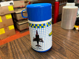 Vintage 1988 Made in USA Aladdin Ring Riders Plastic Thermos Jets And Airplanes