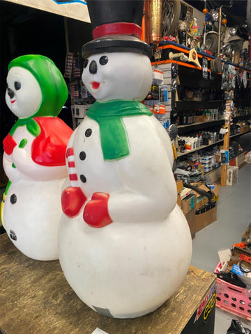 Vtg 1990 Blow mold Frostie Snowman Christmas decor 32" Union Prod Light up