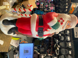 Vtg 1990 Blow mold Santa Reindeer Christmas decor 32" Empire Light up
