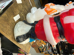 Vtg 1990 Blow mold Santa Reindeer Christmas decor 32" Empire Light up
