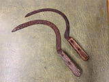 Vtg Antique Early 1900s Lot Of 2 Sickle Farm Tools Wood Handled Barn Decor
