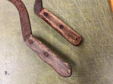 Vtg Antique Early 1900s Lot Of 2 Sickle Farm Tools Wood Handled Barn Decor