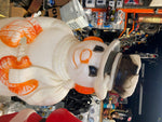 Vtg 1990 Blow mold Snowman Frostie Christmas decor 29" Poloron Broom orange