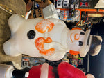 Vtg 1990 Blow mold Snowman Frostie Christmas decor 29" Poloron Broom orange