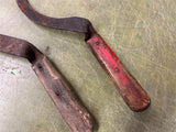 Vtg Antique Early 1900s Lot Of 2 Sickle Farm Tools Wood Handled Barn Decor