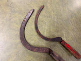 Vtg Antique Early 1900s Lot Of 2 Sickle Farm Tools Wood Handled Barn Decor