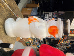Vtg 1990 Blow mold Snowman Frostie Christmas decor 29" Poloron Broom orange