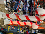 Vtg 80's Blow mold Candy Canes Large Light up Christmas decor 40" Union?