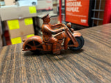 VTG Antique 1930s Made in USA Hubley Cast Iron Orange Police Cop Motorcycle