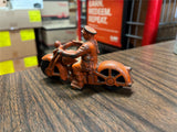 VTG Antique 1930s Made in USA Hubley Cast Iron Orange Police Cop Motorcycle