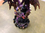 Purple Dragon Standing On Castle LED Nightlight Mystical Decoration Fantasy