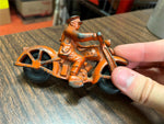 VTG Antique 1930s Made in USA Hubley Cast Iron Orange Police Cop Motorcycle