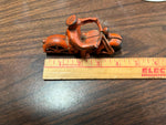 VTG Antique 1930s Made in USA Hubley Cast Iron Orange Police Cop Motorcycle
