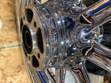 Pr Chrome Round spoke Mag Wheels Harley touring FLH Ultra Glide King 00^ 3x16