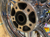 Pr Chrome Round spoke Mag Wheels Harley touring FLH Ultra Glide King 00^ 3x16