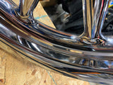 Pr Chrome Round spoke Mag Wheels Harley touring FLH Ultra Glide King 00^ 3x16