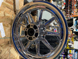 Pr Chrome Round spoke Mag Wheels Harley touring FLH Ultra Glide King 00^ 3x16