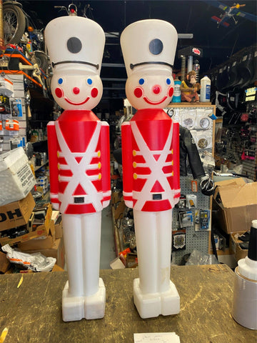 Vtg 80's Blow mold Toy Soldiers Large Light up Christmas decor 31" Union Pair!