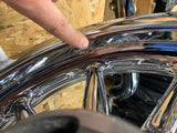 Pr Chrome Round spoke Mag Wheels Harley touring FLH Ultra Glide King 00^ 3x16