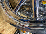 Pr Chrome Round spoke Mag Wheels Harley touring FLH Ultra Glide King 00^ 3x16