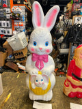 Vtg 70's Blow mold Easter Bunny holiday decor 21" Empire Pair Basket