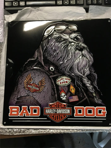 HARLEY DAVIDSON ANDE ROONEY BAD DOG METAL SIGN MANCAVE/GARAGE GREAT GIFT