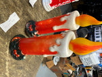 Vtg 70's Blow mold Holly Candle Christmas decor 14" Empire Pair