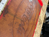 Vtg Coca-Cola Cooler Panel Embossed Sign Tin Coke 1940's Soda collector Patina!
