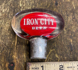 VTG IRON CITY BEER TAP HANDLE KNOB PITTSBURGH BREWING ACRYLIC HARLEY SHIFT KNOB