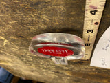VTG IRON CITY BEER TAP HANDLE KNOB PITTSBURGH BREWING ACRYLIC HARLEY SHIFT KNOB