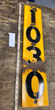 Vtg Ceramic Sign Rail Road Mile Marker Airport Airplane Taxiway Gas Oil SErvice