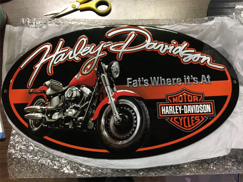 HARLEY DAVIDSON ANDE ROONEY METAL SIGN - FAT OVAL - MAN CAVE/GARAGE GREAT GIFT