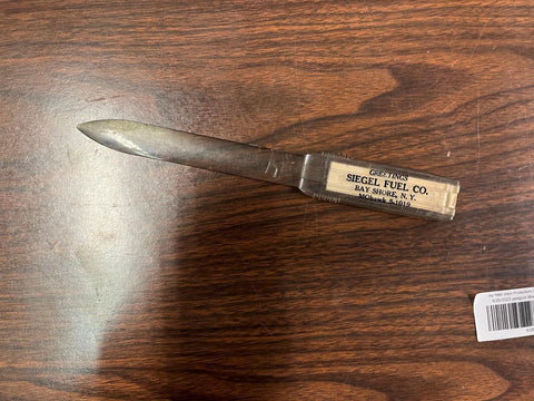 Vintage 1950s Made In USA Siegel Fuel Co Calendar Letter Opener Advertising