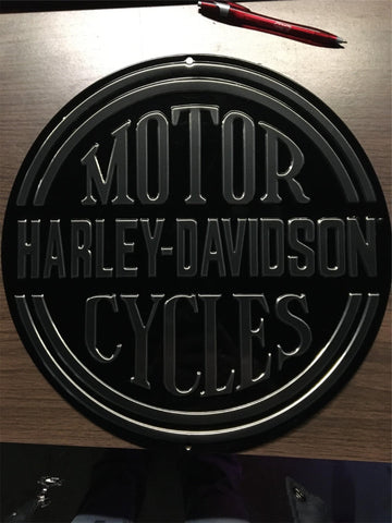 HARLEY DAVIDSON METAL SIGN - METAL SIGN FOR YOUR MAN CAVE - PLATINUM DISC TIN