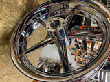 Hoopla 20x5 Custom 5 Spoke Mag wheel Chrome Harley Touring FLH Glide Bagger Chop