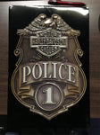 METAL SIGN FOR YOUR MAN CAVE - POLICE BADGE HARLEY DAVIDSON ANDE ROONEY