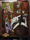 HARLEY DAVIDSON LICENSED METAL TIN SIGN PANHEAD DUO GLIDE 1961-62 VTG