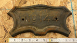 Vtg Cast Iron House Number Door Plaque Sign 144 Antique 20's Victorian Art Deco!