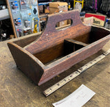 Vtg primitive wooden tool tote caddy box 1900's Rustic Home Decor American Antiq