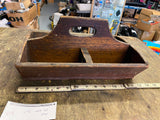 Vtg primitive wooden tool tote caddy box 1900's Rustic Home Decor American Antiq