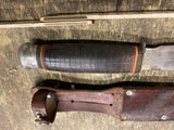 Vtg Solingen Germany 4" Fixed Blade Fighting Knife Leather Handle Sheath Militar