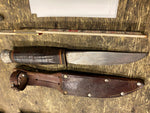 Vtg Solingen Germany 4" Fixed Blade Fighting Knife Leather Handle Sheath Militar