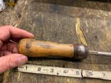 Vtg primitive wooden Handle tools Screwdriver Flat Blade Stanley? 14" Unique