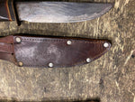 Vtg Solingen Germany 4" Fixed Blade Fighting Knife Leather Handle Sheath Militar