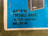 Vintage Rhapsody Model RY-148 Portable Solid State AM FM Radio In Box See Descri